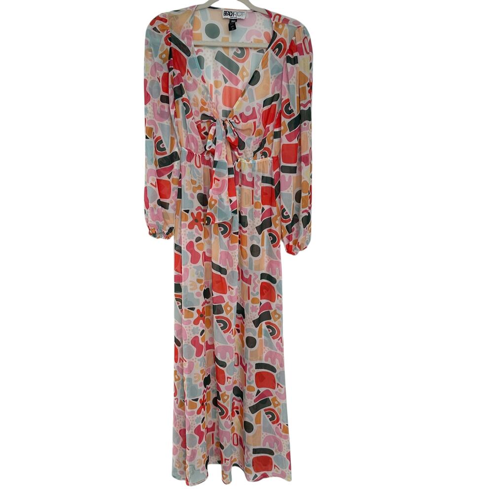 Beach Riot x Revolve Shiloh Coverup Vibrant Abstract Shape Maxi Dress,Size S,EUC